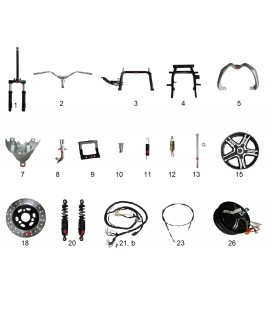 Elektroroller Ersatzteil, Elettrico, Teile 1 bis 13
