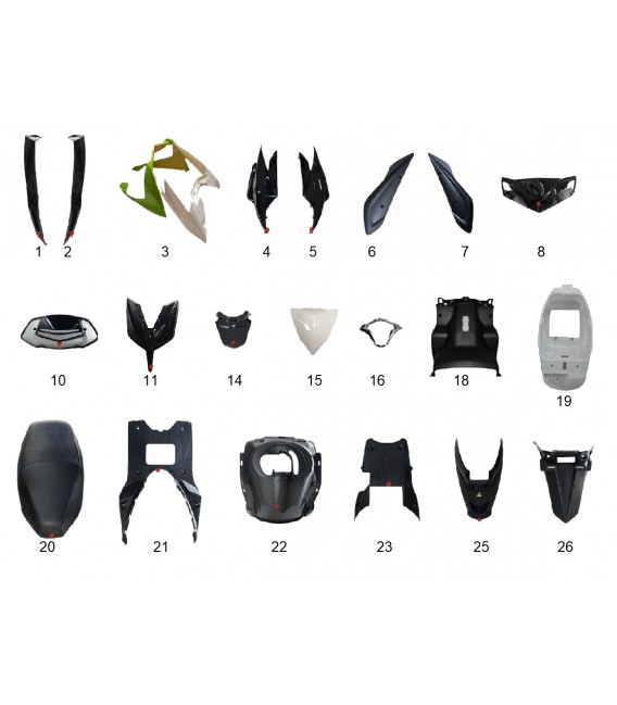 Elektroroller Ersatzteil, Falcon, 1.Kunststoff 