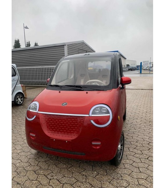 Mopedauto Dora Li, 45 km/h, bis zu 100 km Reichweite, 60V/100Ah LFP Lithium-Akku,32 km,rot.