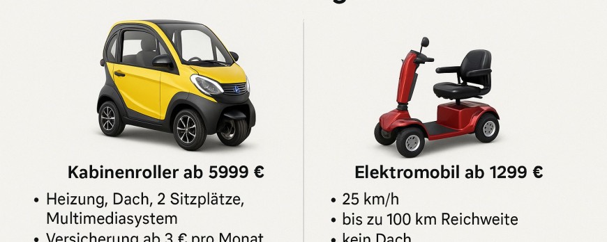 Kabinenroller oder Elektromobil – was ist das richtige für mich?