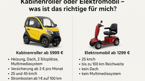 Kabinenroller oder Elektromobil – was ist das richtige für mich?